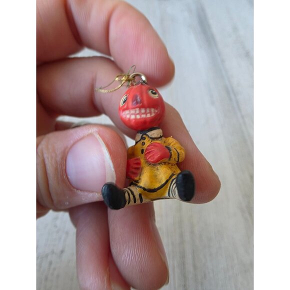 Dept 56 polliwoggs mini pumpkin jack-o'-lantern ornament as is Halloween tree ta - Picture 6 of 10